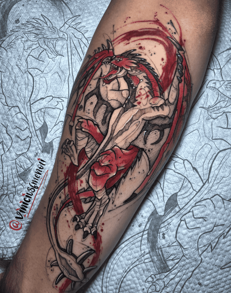 Rathalos Fierce Monster Hunter Tattoo