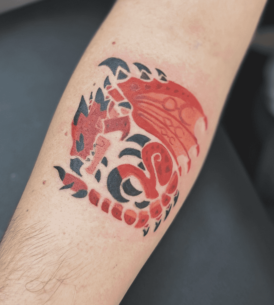 Rathalos Symbol Monster Hunter Tattoo