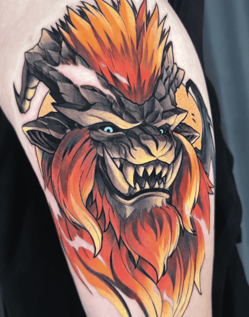 Teostra Fierce Monster Hunter Tattoo