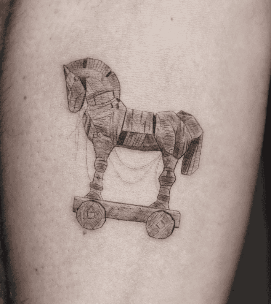 The Trojan Horse Wood Tattoo