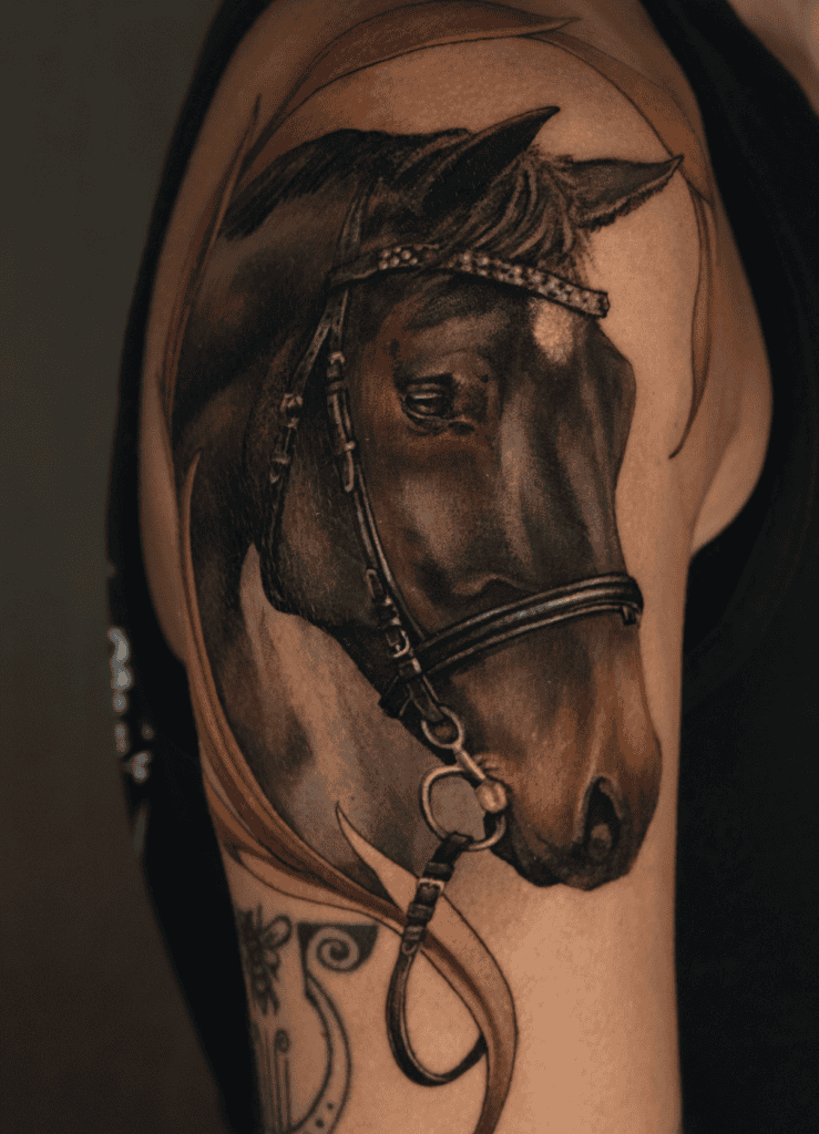 Thoroughbred Portrait Horse Tattoo