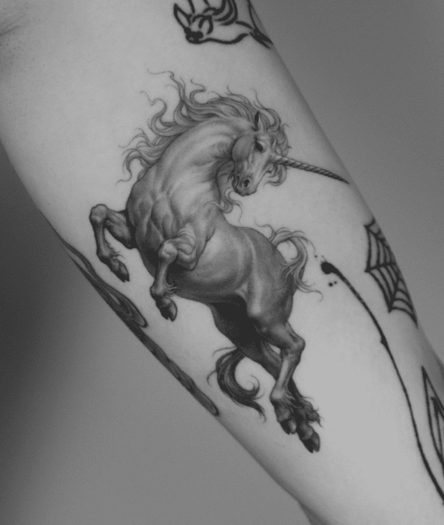 Unicorn Leap Horse Tattoo