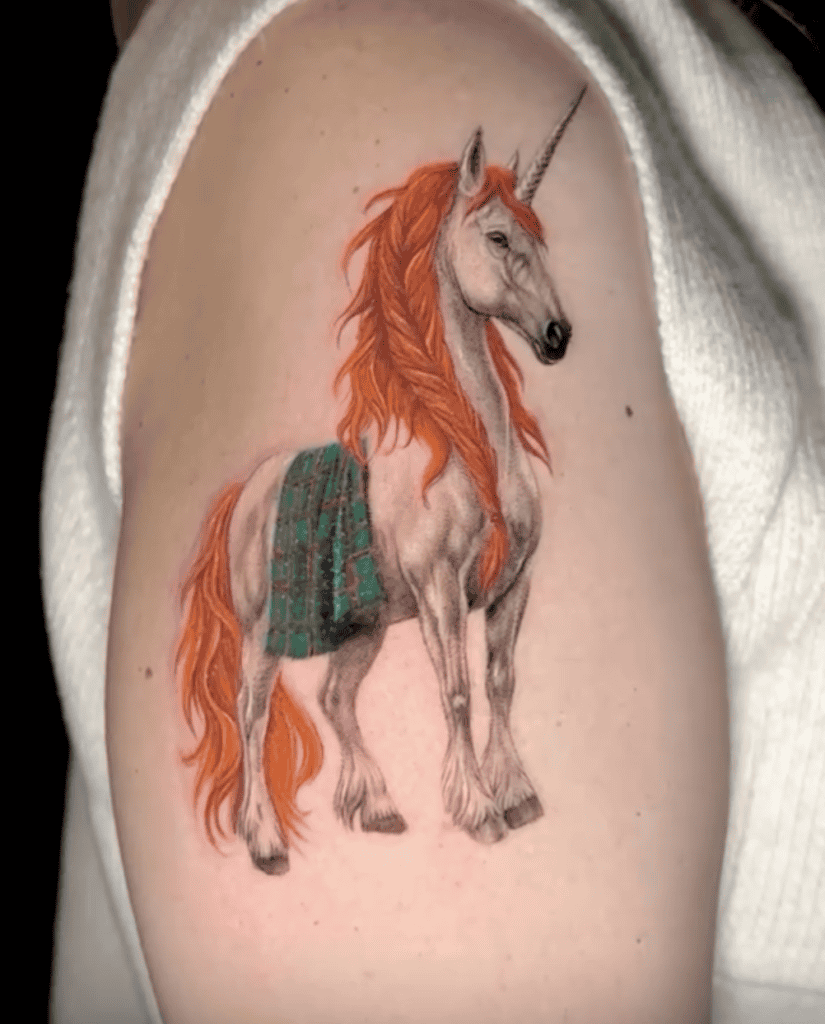 Unicorn Scottish Horse Tattoo
