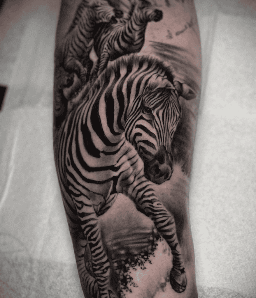 Zebra Kick Tattoo
