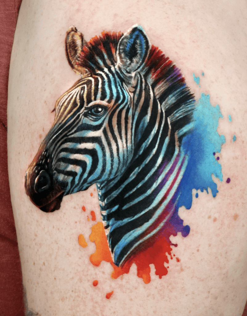 Zebra Watercolour Tattoo