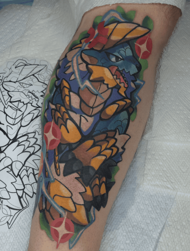 Zinogre Cartoon Monster Hunter Tattoo
